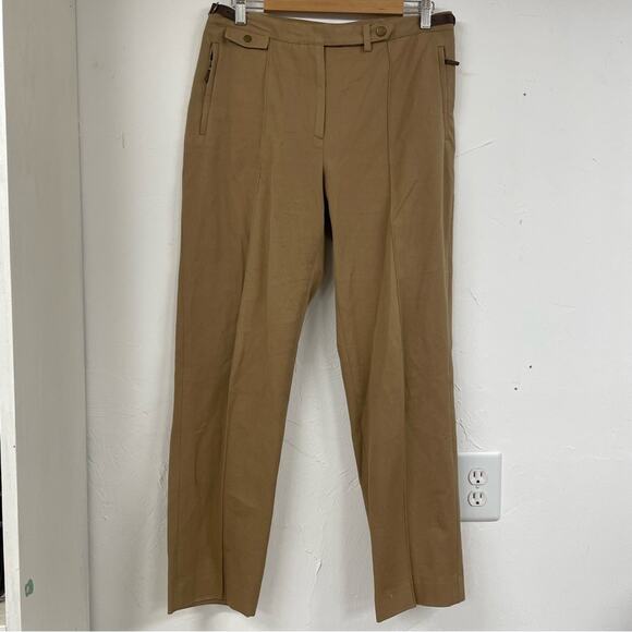 Lauren Ralph Lauren Tan High Rise Straight Leg Trouser Pants 12P Dark Academia - Picture 2 of 14
